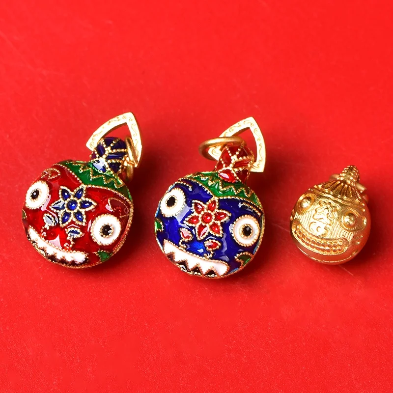 Sand Gold Pixiu Piyao Enamel Accessory  Single Bead DIY