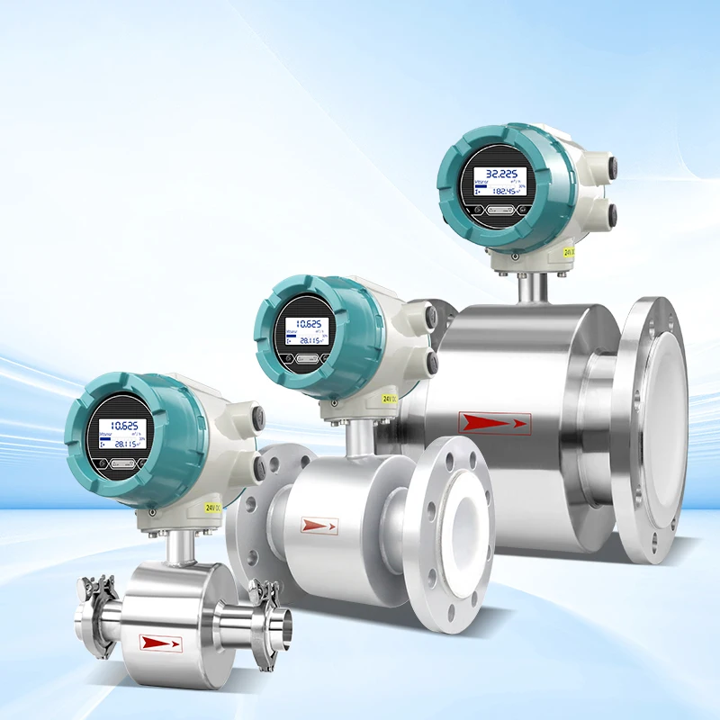 High Accuracy Electromagnetic Flow Meter Water Flowmeter PTFE Lining Magnetic Flow Meter With Pulse 4-20mA RS485