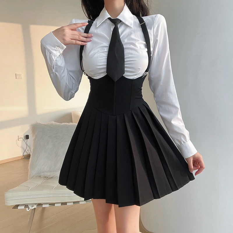 Korean fashion Style Cropped White Short Shirts with Ties Vintage Shrinking folds Blouse Autumn Casual Clothes CF22074GN