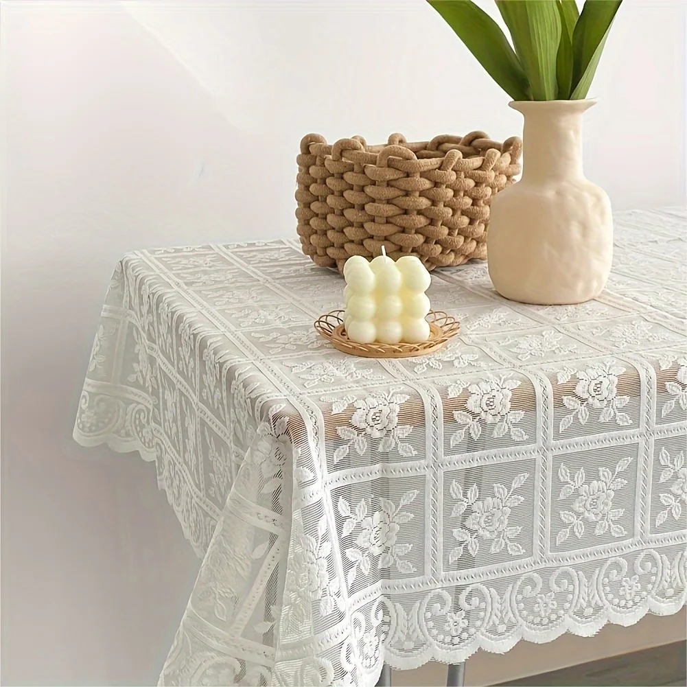 Lace Tablecloth, Translucent Washable Tablecloth, Picnic Camping, Party TableDecoration,Refrigerator Cover Air Conditioner Cover
