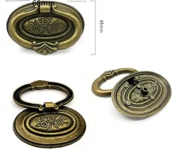 European Retro Old Drop Ring Drawer Shoe Cabinet Dresser Cupboard Knob Antique Bronze Furniture Door Hardware Handle Pull