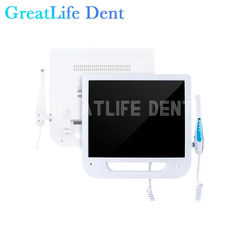 GreatLife-Câmera de Inspeção Intraoral, Endoscópio Intraoral, Monitor para Cadeira Odontológica, Dent 17 Polegada, VGA, 6 LED