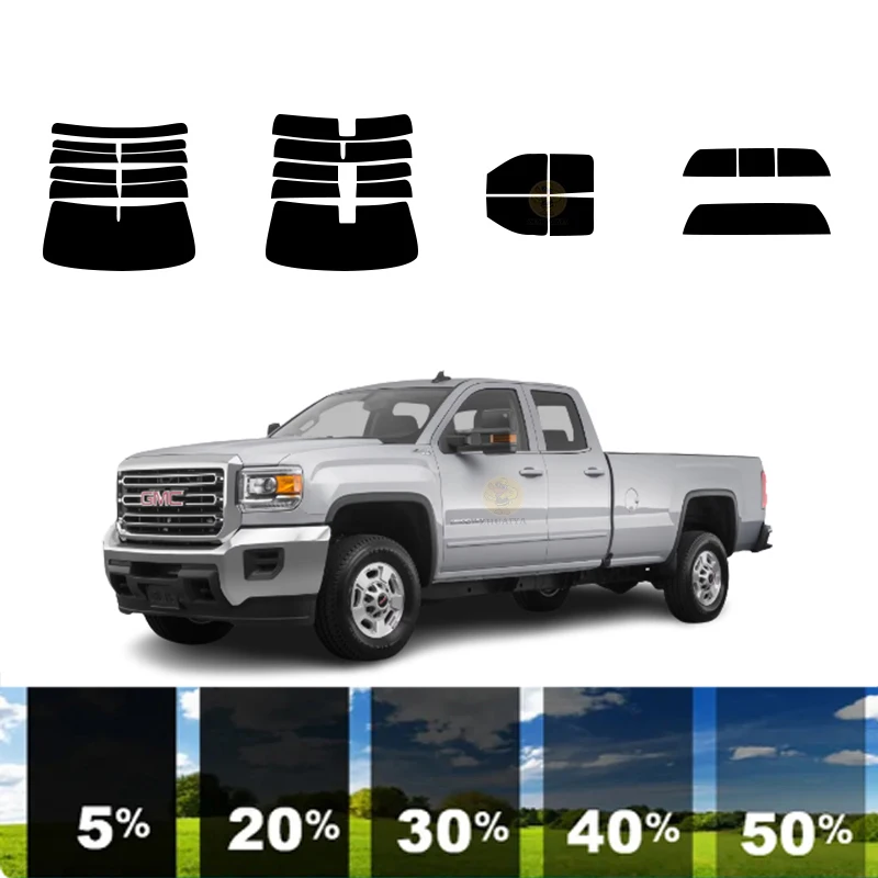 

precut Removable Window Tint Film For Car 100% UVR Heat Insulation Carbon ﻿For GMC SIERRA 2500 2 DR PICKUP EXT 2015-2019