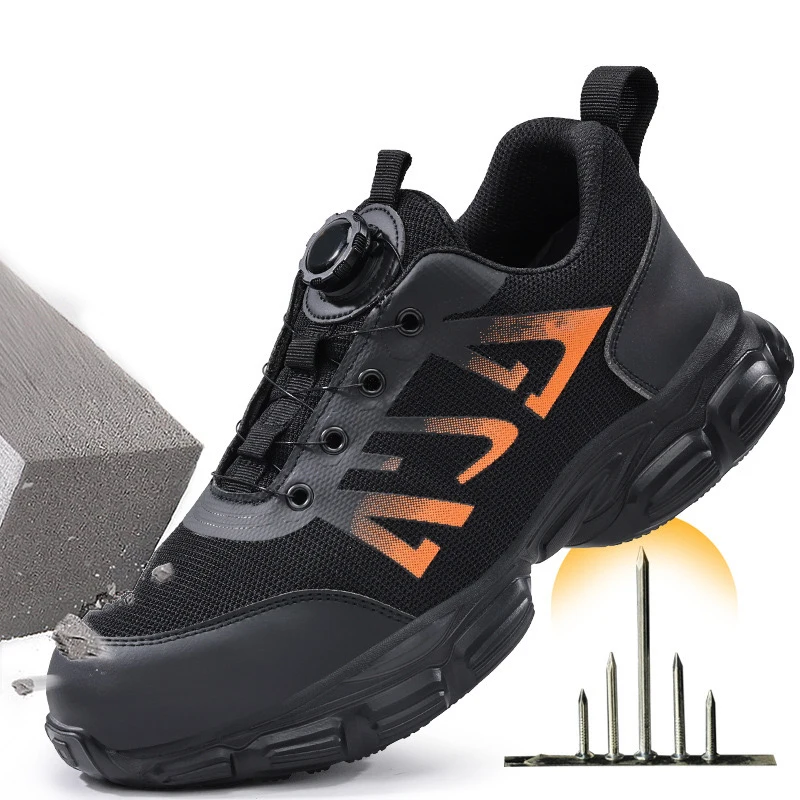 New men's fall lightweight anti-smash anti-puncture comfortable air cushion shock absorption non-slip protective work shoes