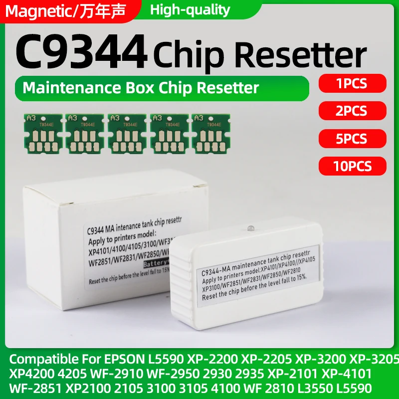 1~10pcs C9344 Maintenance Box Tank Chip Resetter For Epson L3556 L3558 L5590 L3550 XP-3100 XP-3105 2205 2100 3200 WF-2810 2830DW