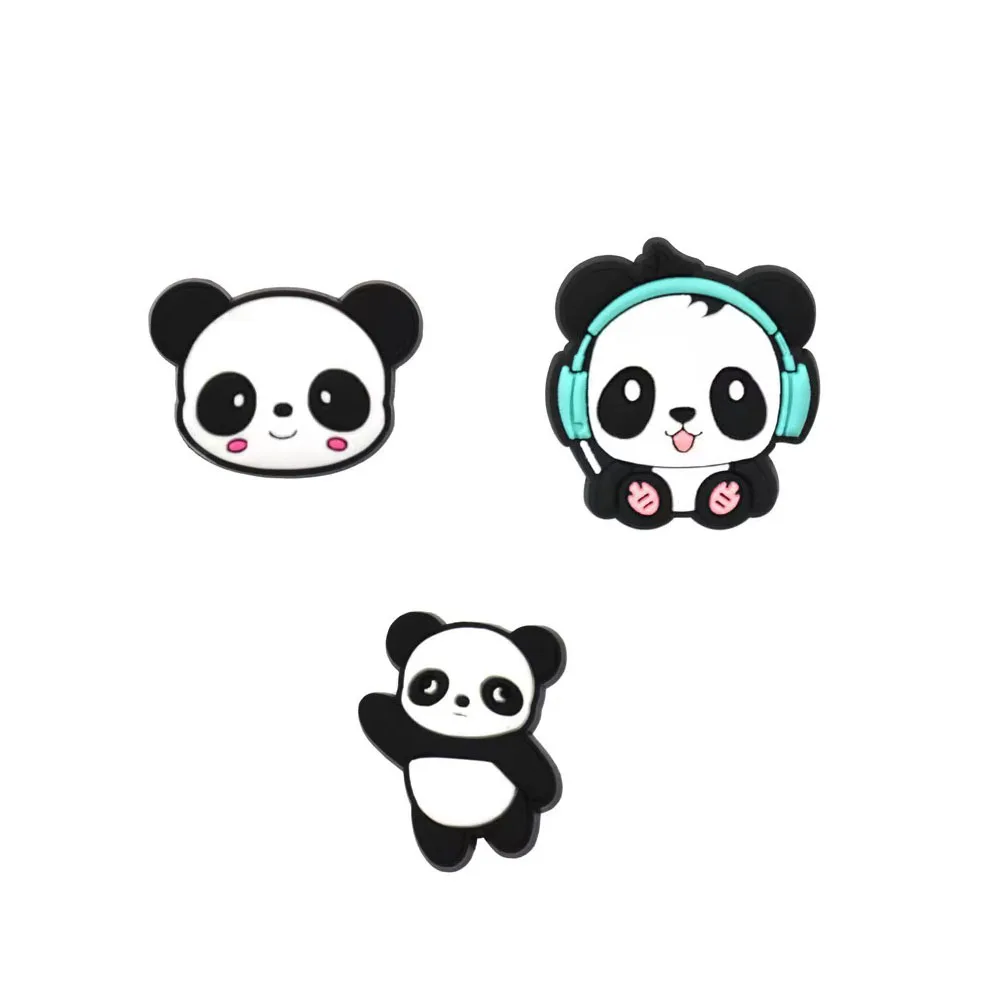16Pcs Panda Pattern Series Shoe Charms For Croc Sandals,PVC Shoe Decorations Accessories For Christmas, Birthday, Party, Gift