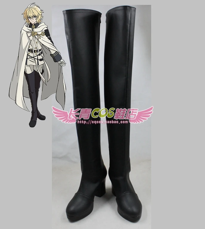 アニメ終わりのセラフ百夜ミカエラコスプレ靴ブーツフェリドバートリーハロウィンクリスマスブーツカスタムメイド