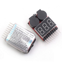 Lipo Battery Voltage Tester volt meter monitor buzzer Alarm 1-8s 3.7V-22.2V For Rc Lipo Battery Models