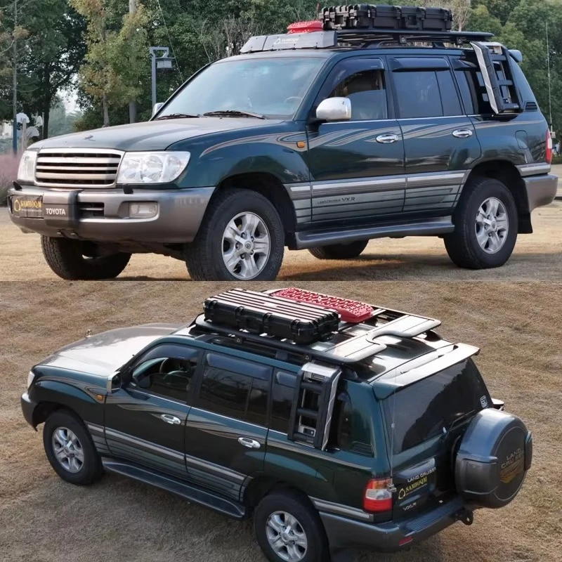

Roof Rack Made of High Quality Aluminum Alloy, Suitable for Land Cruiser LC100 2000-2007 and LC200 2008-2022.Accessories