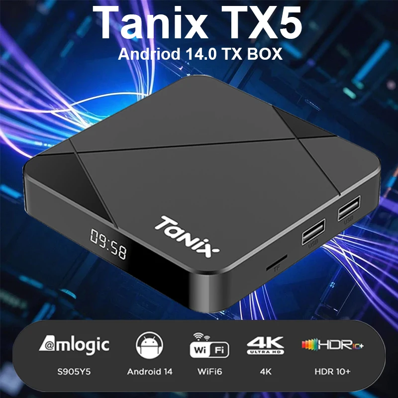 Tanix TX5 S905Y5 Android 14 Smart TV Box HDR10+ AV1 4K HD Set Top Box Wifi6 2.4&5G 3D Streaming Media Player 4G 64G صوت عن بعد #2