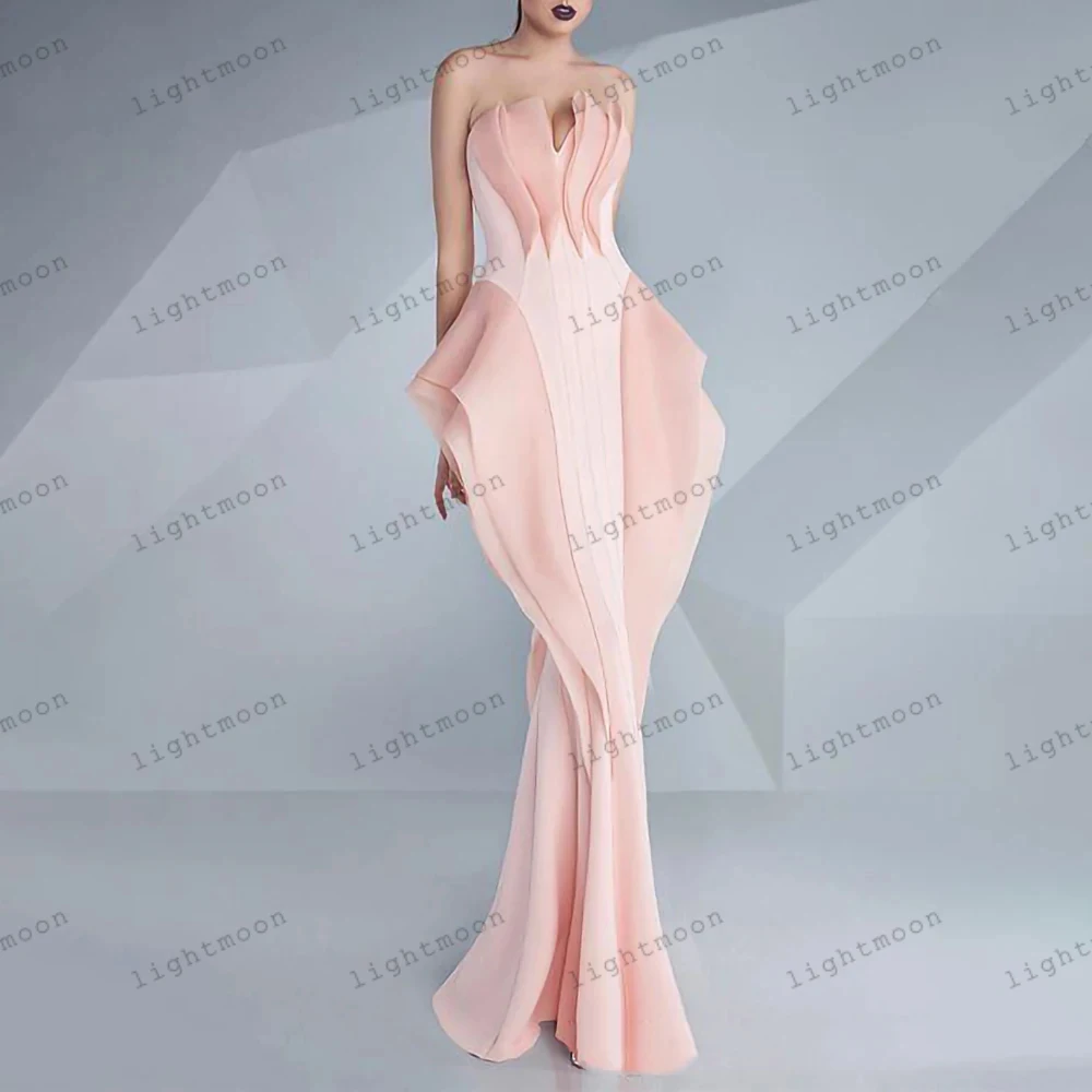 

Modern Evening Dresses Simple Prom Dress Sheath Mermaid Sleeveless Backless Sexy Robes For Formal Party Pretty Vestidos De Gala