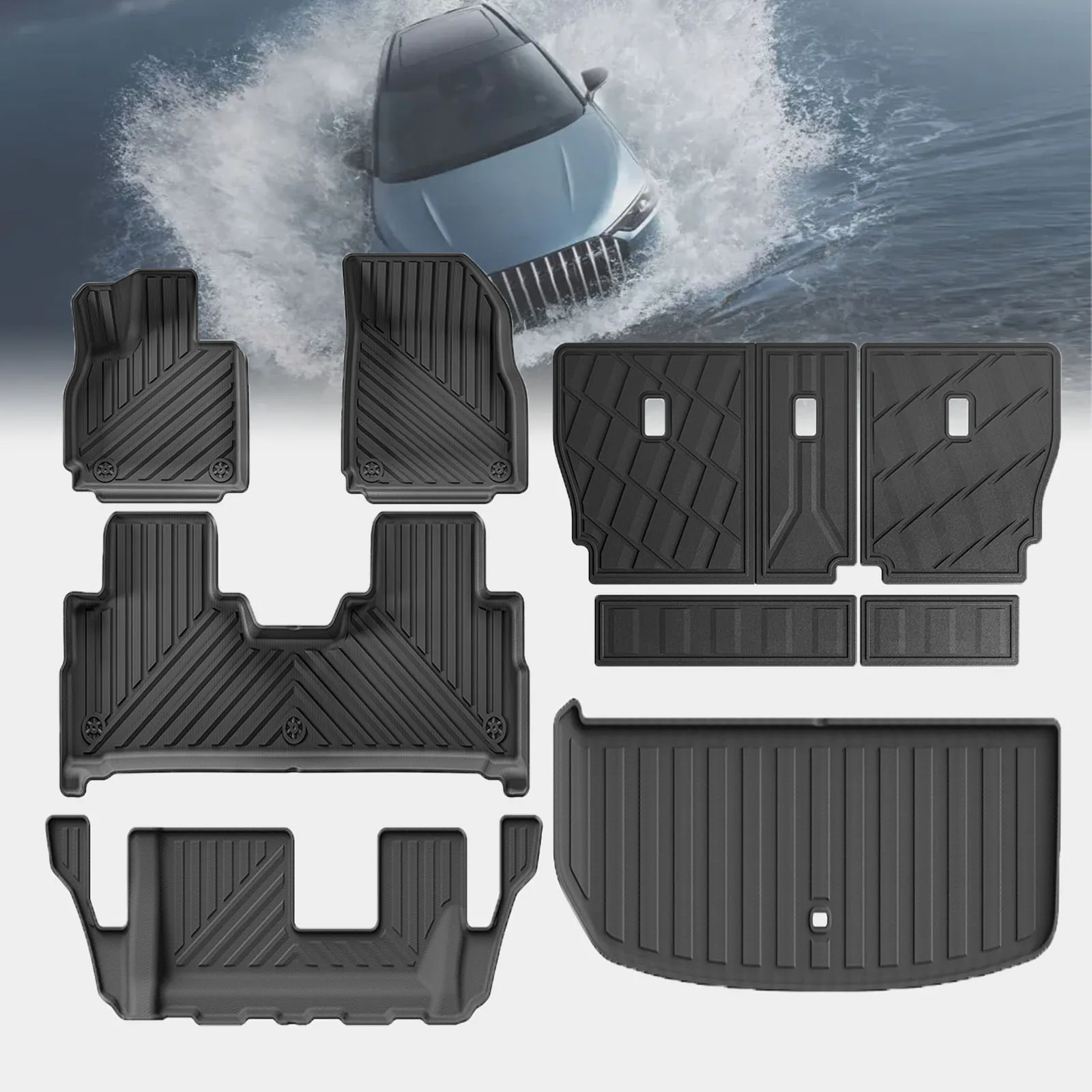 

for Jaecoo J8 Chery Tiggo 9 Waterproof TPE Car Mats 3D Laser Scanning Perfect Fit Odorless Accessories Easy Clean