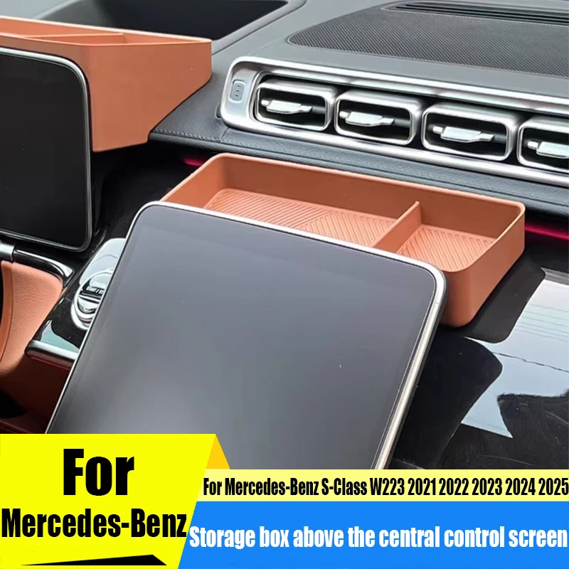 

Silicone storage box above the central control screen car interior storage accessories For Mercedes-Benz S-Class W223 2021-2025