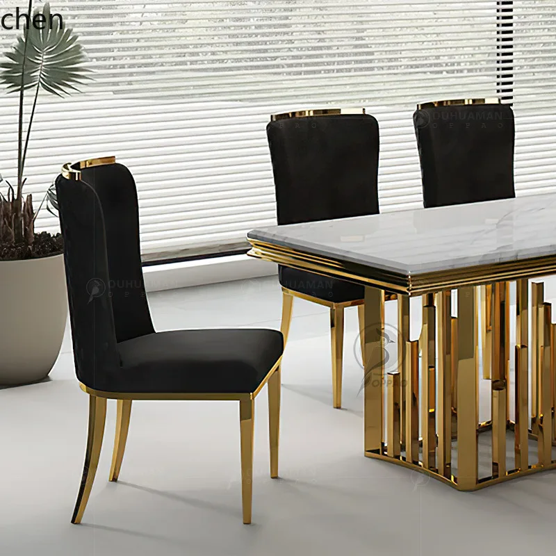 HXL Dining Chair Stainless Steel Banquet Chair Restaurant High Back Chair