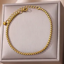 Pins Chain Anklets for Women Gold Color Bracelet on the Leg Stainless Steel Anklet Female Beach Summer Jewelry Accessories mujer