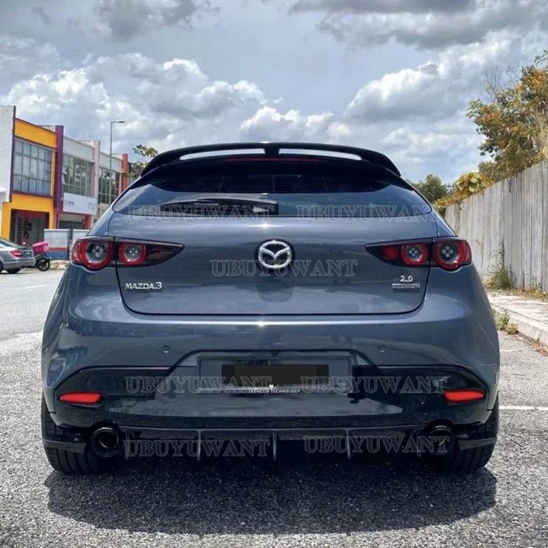 Für Mazda 3 Axela Hatchback 2020 Auto-Styling Kohlefaser Auto-Heckspoiler Flügel Kofferraumlippe