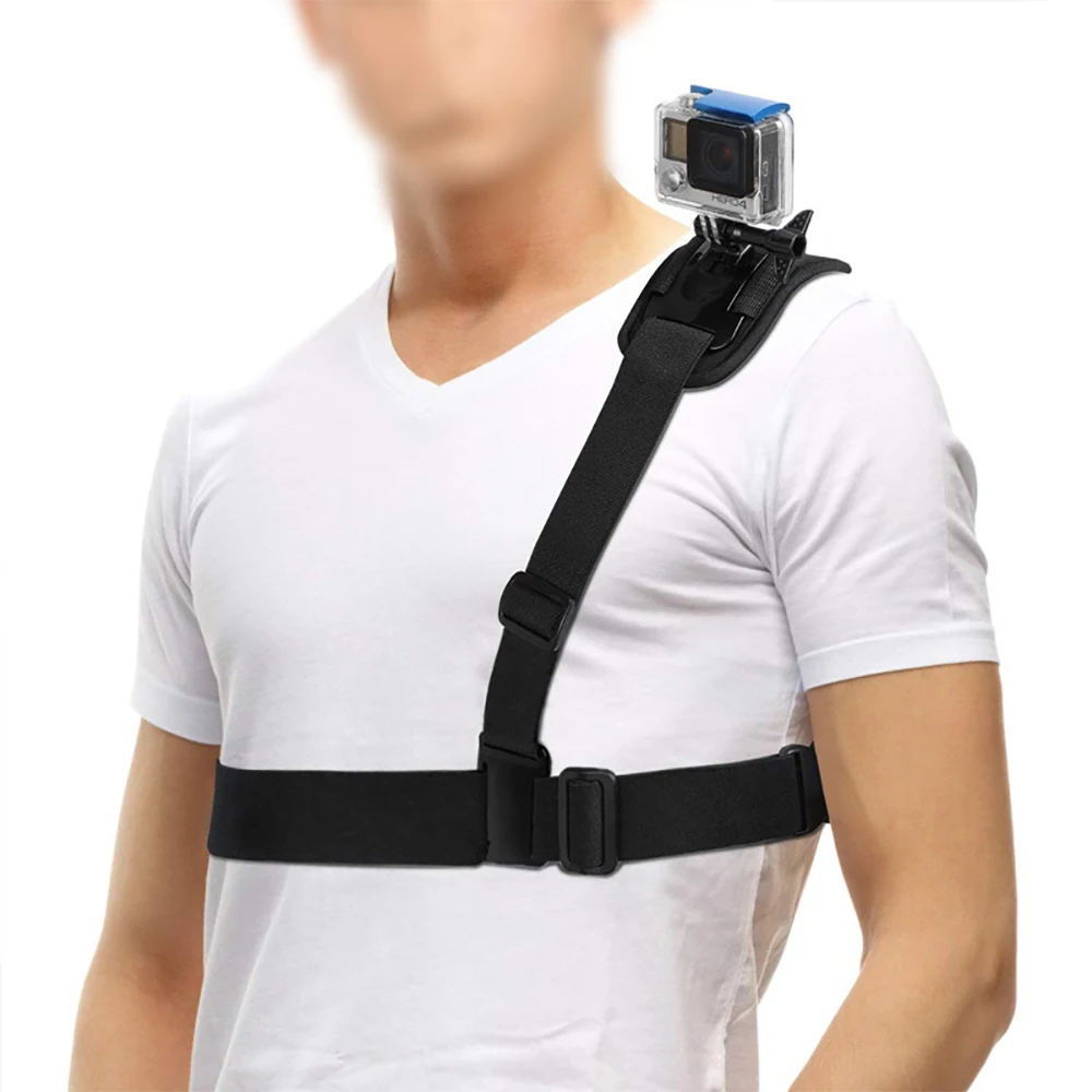

2025 New 360° Adjustable Shoulder Strap Mount-With Screw Adapter For GoPro Hero 13/12/11 Outdoor Cycling Vlogging Chest Harness