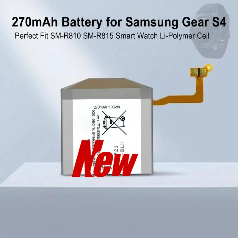 EB-BR810ABU 3.85V 270mAh Li-Polymer Replacement Battery Fit Samsung Gear S4 SM-R810 SM-R815 Smart Watch Spare Cell