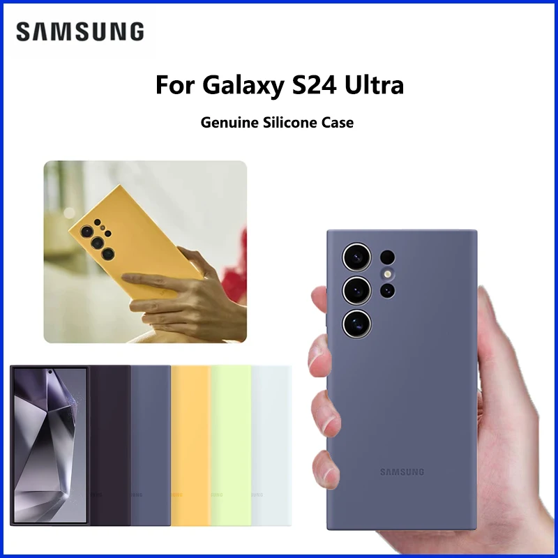 Original Samsung Liquid Silicone Case for Galaxy S24 Ultra Full Coverage Shockproof Protective Cover EF-PS928