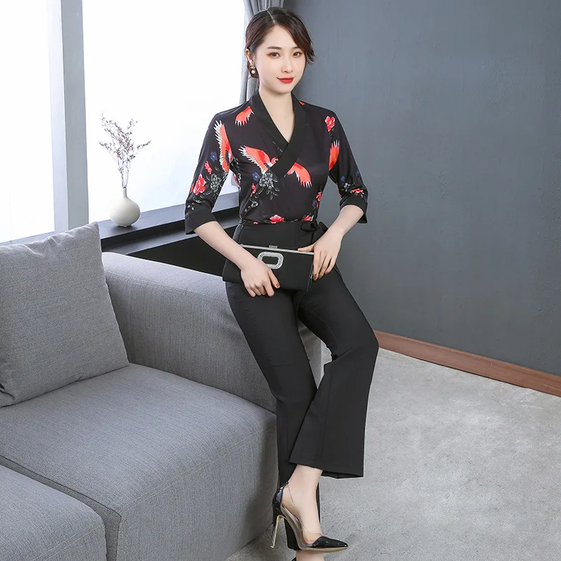 New style beauty salon uniform suit pants spa uniform elegant woman beautician health foot bath technician massage clothes