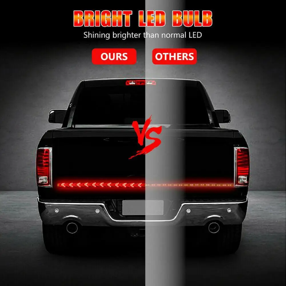 

60 Inch Triple Row Truck Tailgate LED Strip Light Bar With Running Reverse Brake Turn Warning Signal Pickup SUV