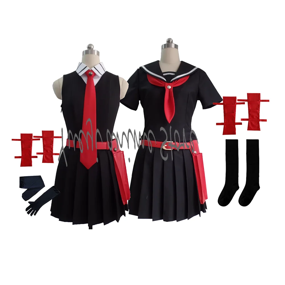 

customized-women cos Akame Cosplay Costume for Halloween Party black dress Outfits