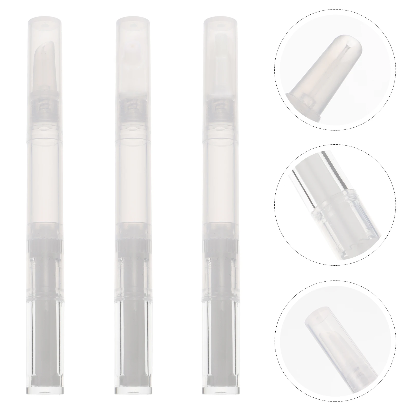 

3 pcs 3Ml Refillable Lip Gloss Storage Bottles Transparent Lightweight Travel Sub Bottles For Liquid Foundation Nail