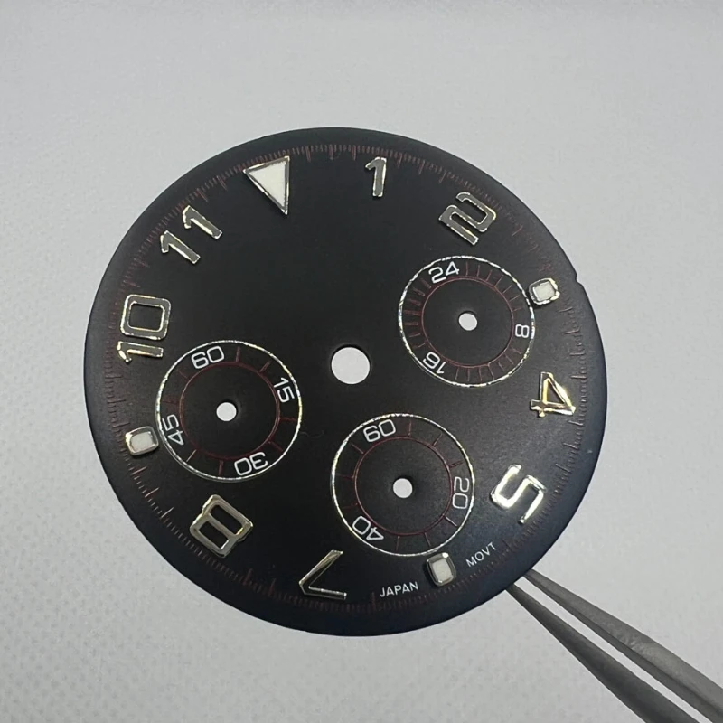 VK63 Dial 28.5mm S Digital Nail Dial Suitable For VK63 Quartz Movement Black Coffee Colored Dial Watch Modification Accessories