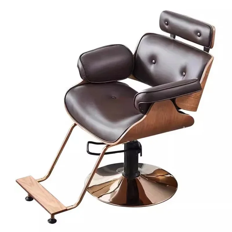 Luxury Swivel Barber Chair Cosmetic Leather Pedicure Hairdressing Chair Hair Wash Facial Friseurstuhl Barbershop Furniture