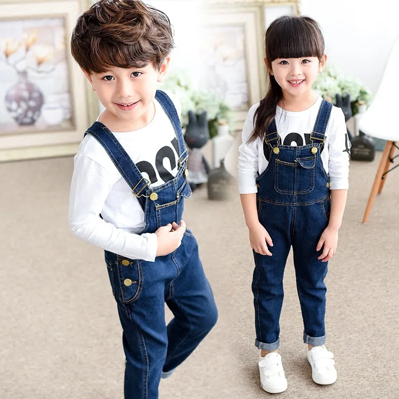 Teen Girls Boys Denim Bib Overalls Children Fashion Kids Suspenders trousers Kids Clothing High quality Kids wear Clothes Gifts