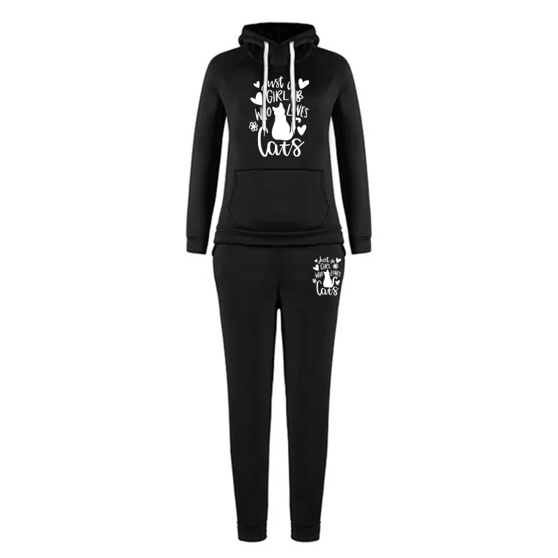 أزياء هوديي Sweatpants الخريف والشتاء المرأة مقنعين ملابس رياضية يوميا عارضة الرياضة الركض البدلة الاتجاه الحضري الشارع ارتداء