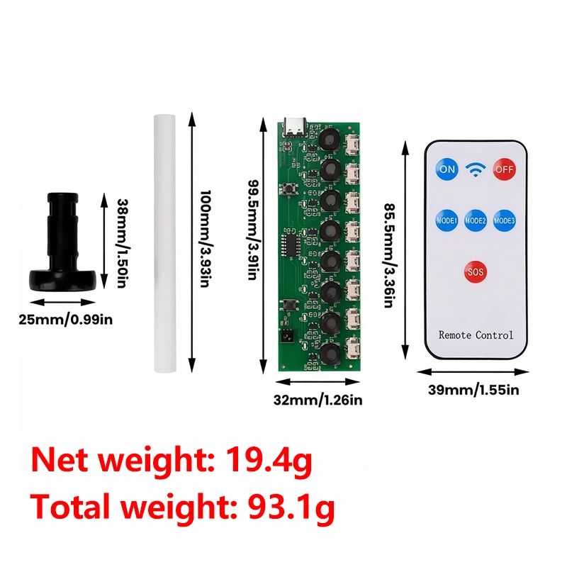8‑Spray Ultrasonic Humidifier Module Type‑C 8‑Channel Atomizer Board Waterless Detection Remote Control For DIY