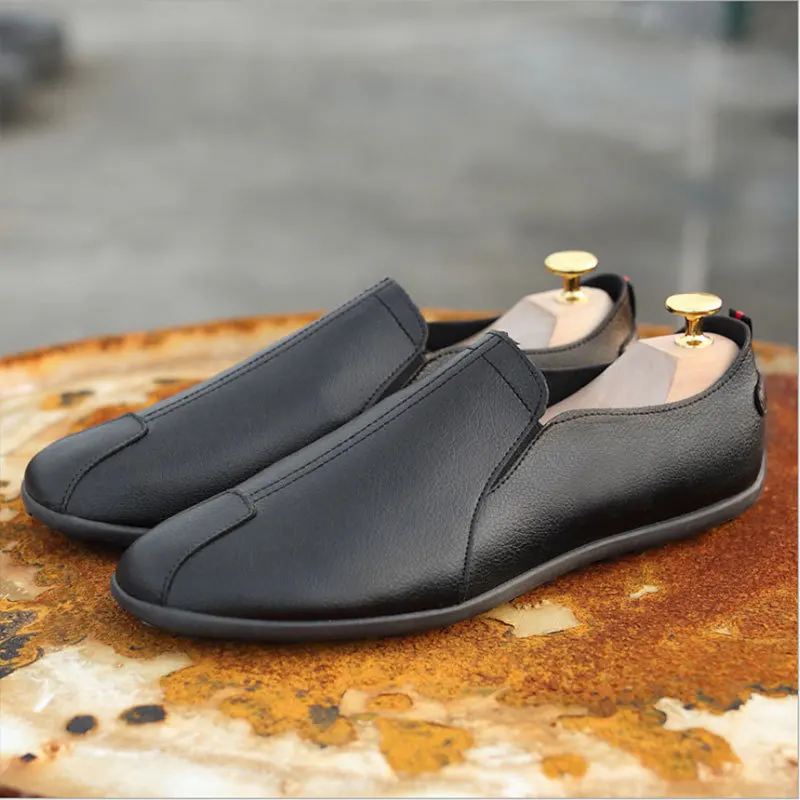 Men's Doudou shoes autumn new fashion British pu surface trend soft sole lazy one pedal casual shoes