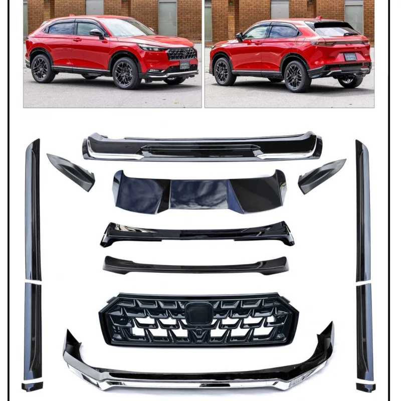 

FOR 25 models of Honda HRV/VEZEL sports body kit including grille, side skirts, lip, front , rear spoiler, and roo