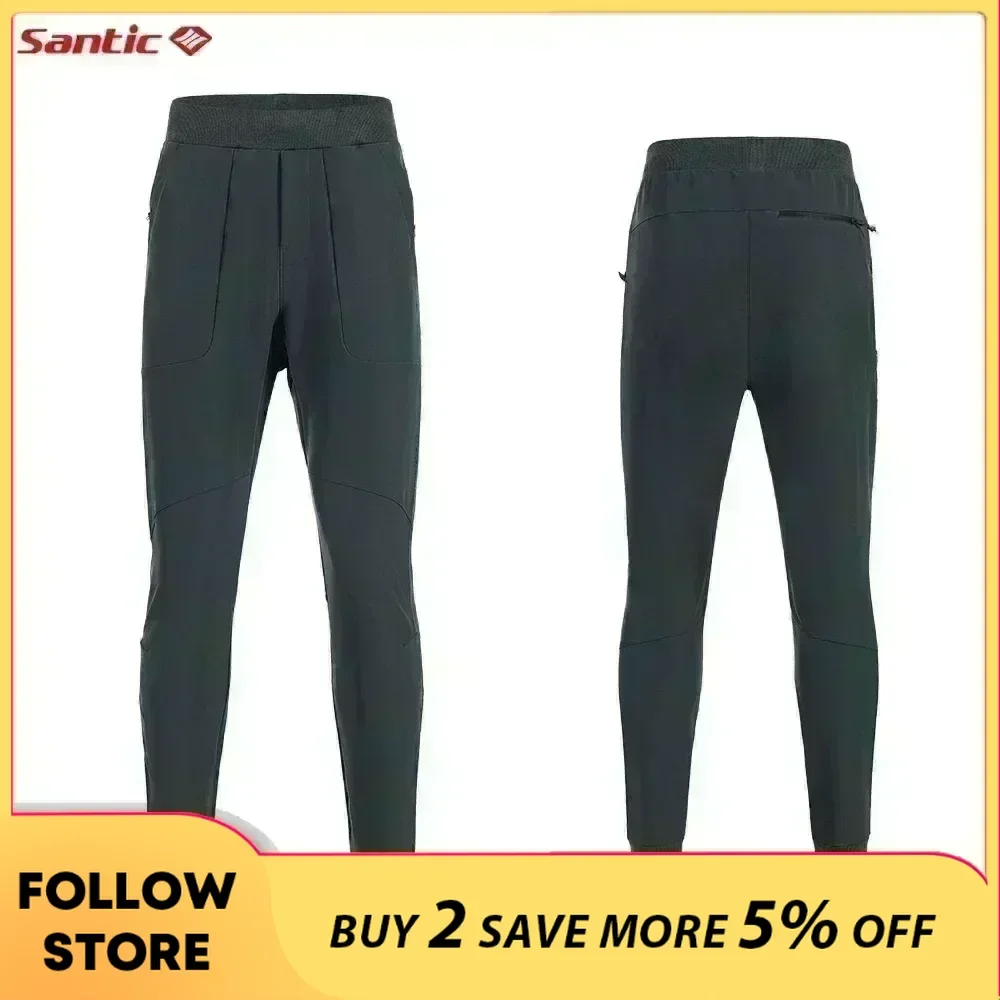 

Santic Cycling Pants Men's Outdoor Summer Breathable Casual Bicycle Clothing Hiking Climbing Running Sport Trousers Long Pants