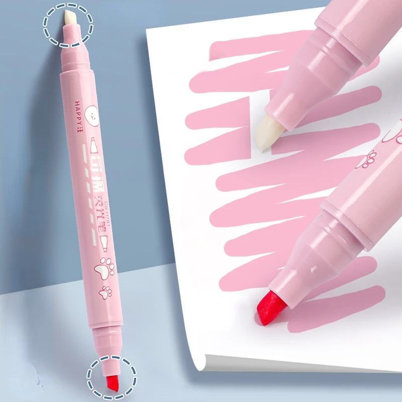 Erasable Highlighter Pens 6-color Set Of Handwriting Pens Students Highlighting Color Markers Glow Markers