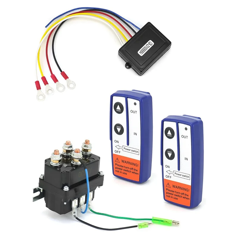 

Wireless Remote Control Winch Kit 12V, 250A, Waterproof, As Shown Solenoid Relay Contactor+ 2Pcs Wireless Winch Remote Control-A