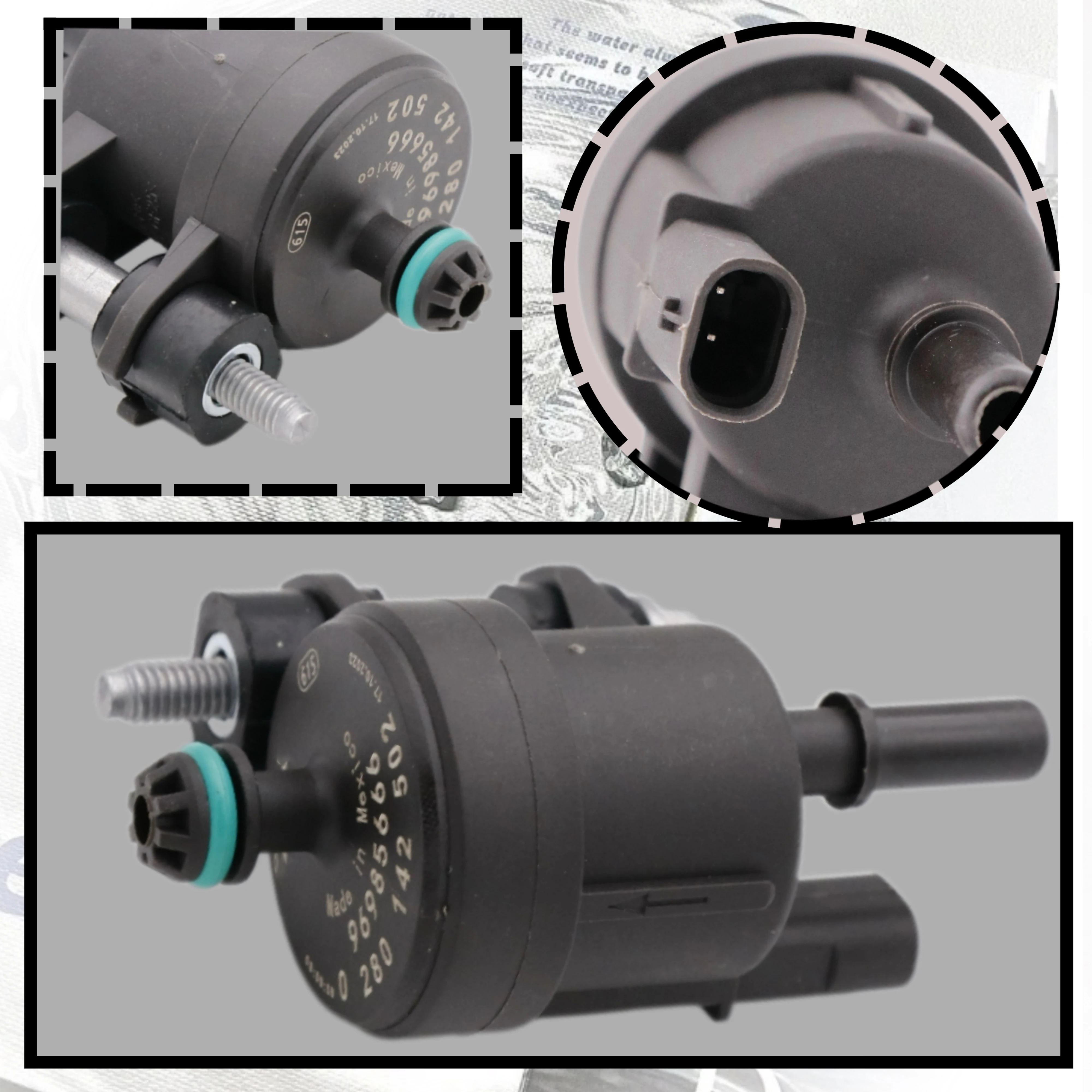 محرك علبة بخار تطهير صمام التحكم الملف اللولبي ل 2013-2015 شيفروليه سبارك 96985666 0280142502 #6