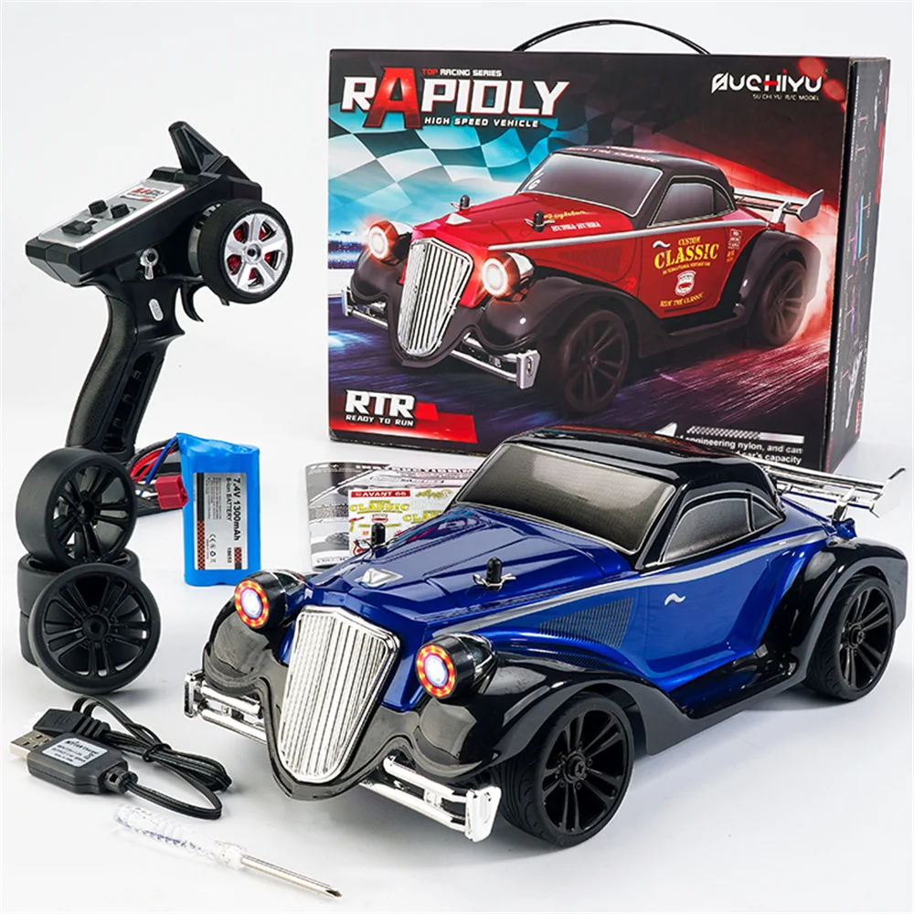 

2.4g Hz Vintage Rc Car 1:16 High Speed Simulation Ligh Car Flat Drift Car Electric Four-Wheel Rc Remote Control Vintage Car Toy