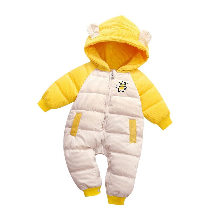 2023 Baby Autumn Winter Warm Jumpsuit Cartoon Little Cute Toddler Romper Crawling Clothes Newborn Boy Costume Clothing Overall