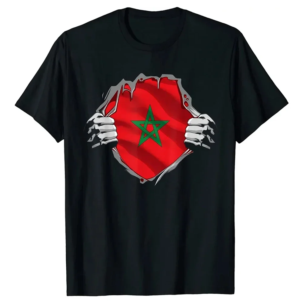 MA marocco Flag Graphic T Shirt per uomo abbigliamento 3D Print marocchino Spirit Totem Emblem Tee Shirts Homme 2024 T-Shirt Unisex top