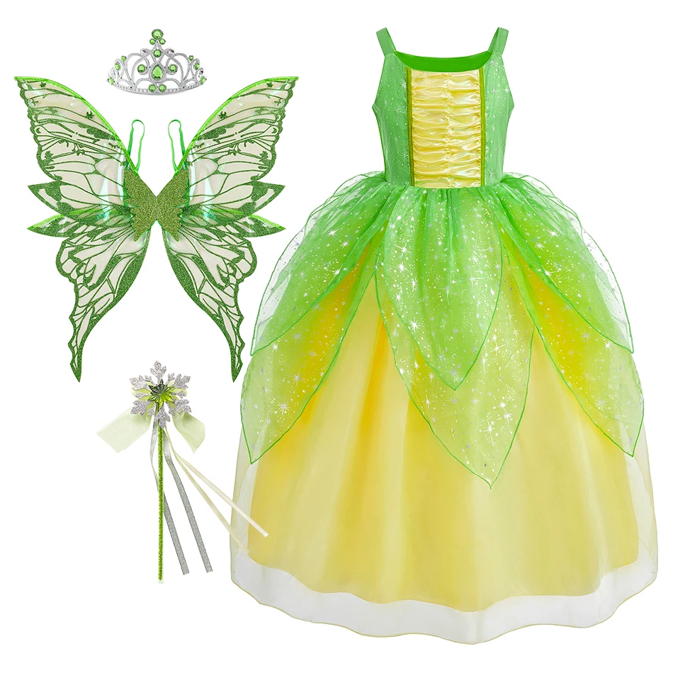 

Girls Halloween Elven Princess Dresses Set Child Fairy Dress Kids Christmas Birthday Party Elf Queen Ball Gown Baby Girl Clothes