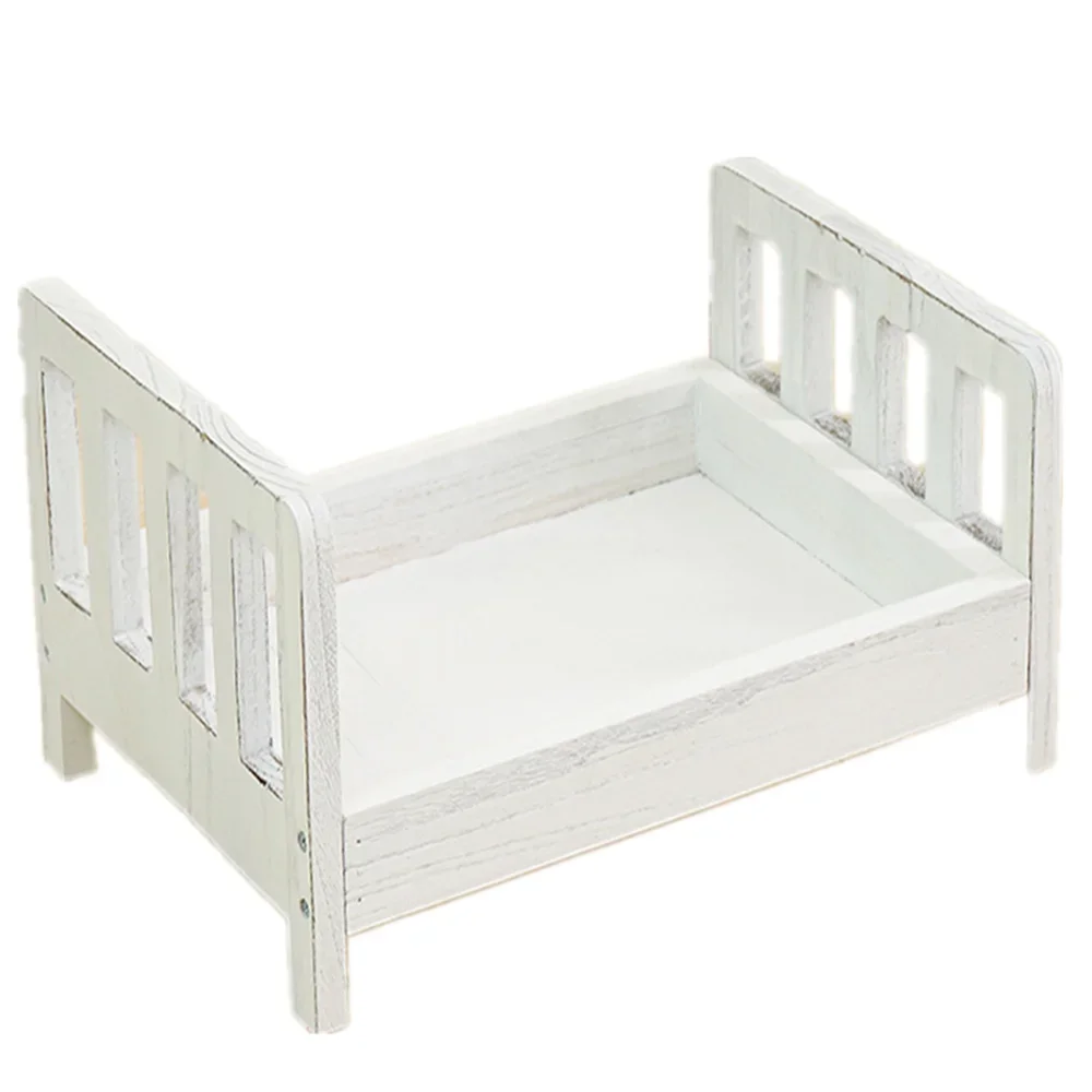 Newborn Photography Props Retro Wood Bed Infant Poses Baby Growth Memorial Detachable Background  Accessories Sofa For Boys Girl