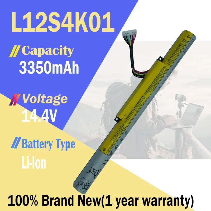 Batería para Portátil L12S4K01 de 14.4V 48Wh para Lenovo IdeaPad Z400 Z410 Z500 Z510 P500 P400 L12M4E21 L12M4K01 L12S4E21 3350mAh