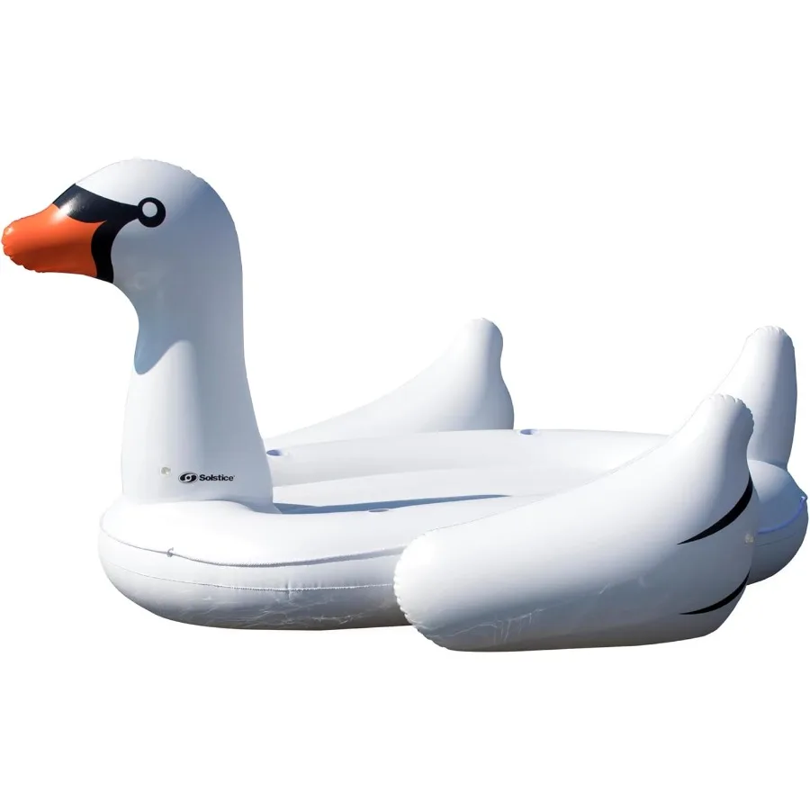 

Double Inflatable Swan Pool Float with Stable Legs and Wings for Summer Beach Swimming Party Large Rideable Blow-Up Lounge Raft
