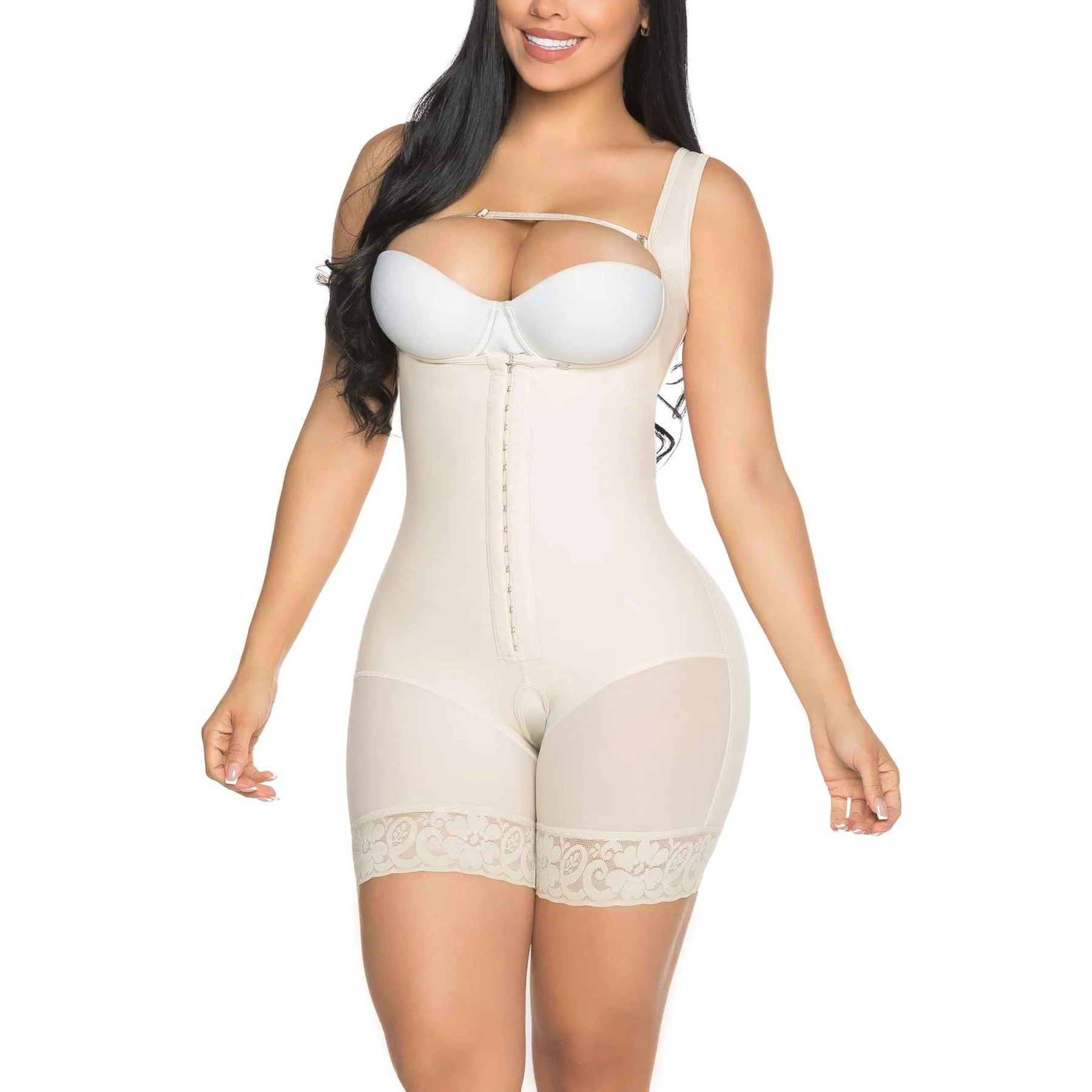 

Flatten Abdomen Waist and Hips Three-breasted Fajas Colombia Women's Corset Bodyshaper Open Breasted Sleeveless Bodysuit