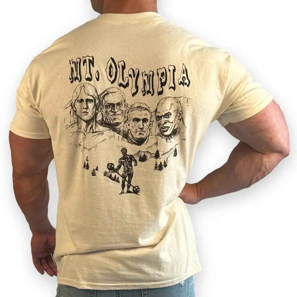 Mt. Olympia Bodybuilding T-Shirt: Arnold, Haney, Yates Tribute