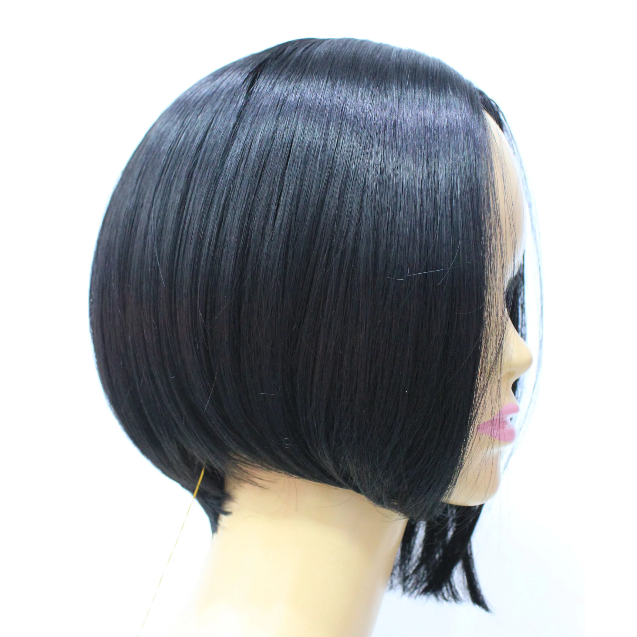 Asymmetric Short Center Split Bang Bob Women's Wig heat resistant fiber party wig for lady