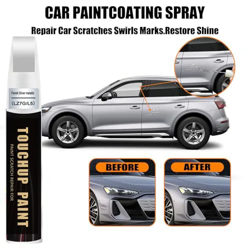 LZ7G/L5 Florett Silver Metallic Touch Up Paint Compatible With Audi Exact Match Car Paint Pen Scratch Repair
