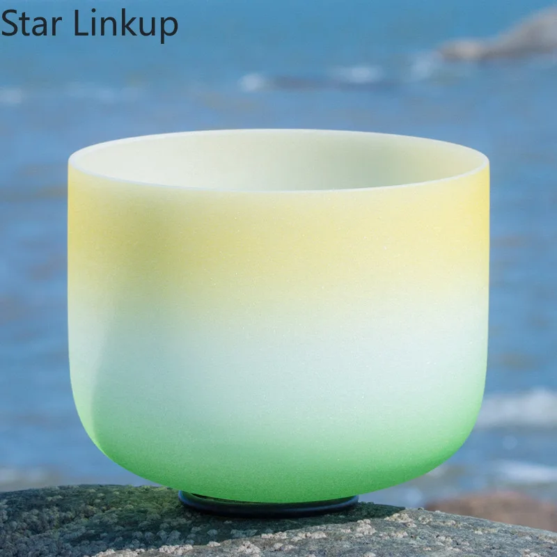 10 Inch Lemon Tinted Quartz Singing Bowl, 432Hz & 440Hz Tunable, Chakra Healing Musical Instrument for Yoga & Meditation Therapy